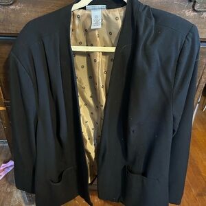 Black Open Front Blazer
